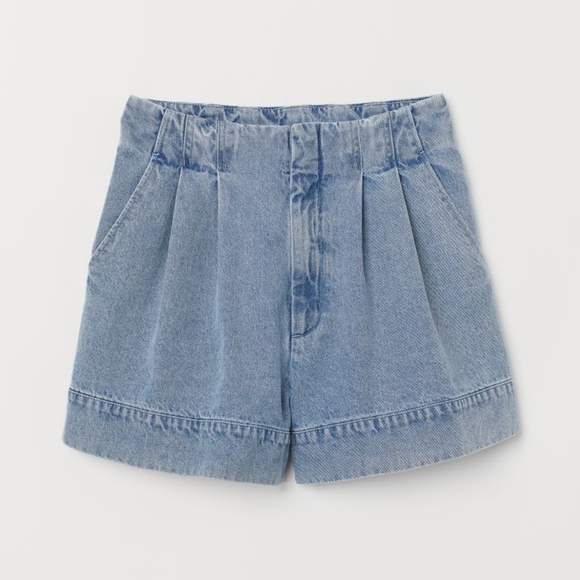 H&M Pants - NWT H&M Light Blue High Rise Jean Shorts Pleats 6 Petite